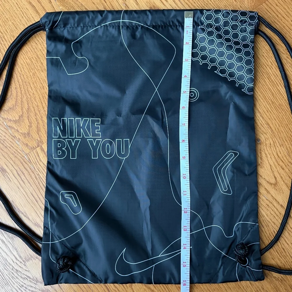 Nike By You unisex drawstring cinch sack backpack black